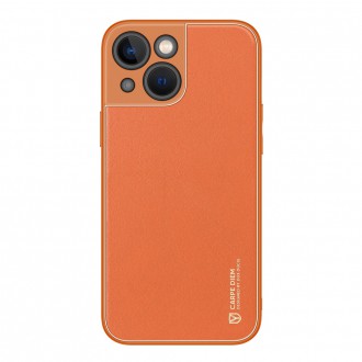 Dux Ducis Yolo elegant case made of soft TPU and PU leather for iPhone 13 mini orange