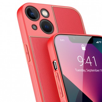 [RETURNED ITEM] Dux Ducis Yolo elegant case made of soft TPU and PU leather for iPhone 13 mini red