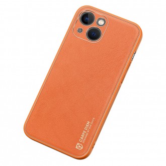 Dux Ducis Yolo elegant case made of soft TPU and PU leather for iPhone 13 orange