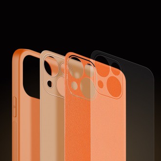Dux Ducis Yolo elegant case made of soft TPU and PU leather for iPhone 13 orange