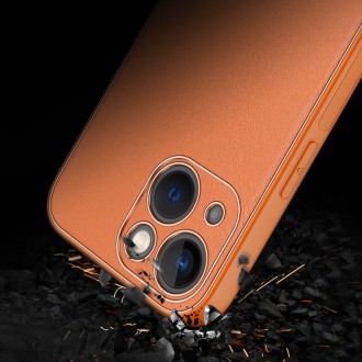 Dux Ducis Yolo elegant case made of soft TPU and PU leather for iPhone 13 orange