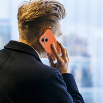 Dux Ducis Yolo elegant case made of soft TPU and PU leather for iPhone 13 orange