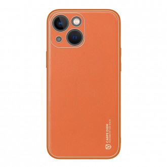 Dux Ducis Yolo elegant case made of soft TPU and PU leather for iPhone 13 orange