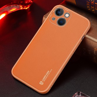 Dux Ducis Yolo elegant case made of soft TPU and PU leather for iPhone 13 orange