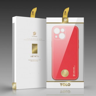 Dux Ducis Yolo elegant case made of soft TPU and PU leather for iPhone 13 red