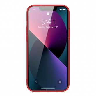 Dux Ducis Yolo elegant case made of soft TPU and PU leather for iPhone 13 red