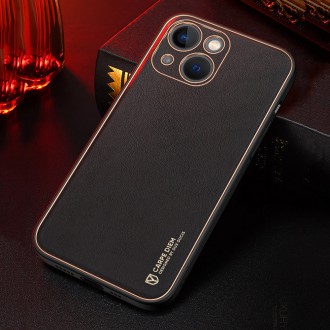 Dux Ducis Yolo elegant case made of soft TPU and PU leather for iPhone 13 red