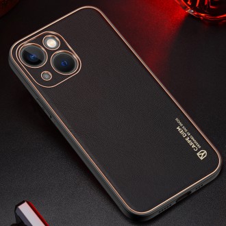 Dux Ducis Yolo elegant case made of soft TPU and PU leather for iPhone 13 red