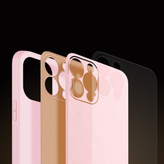 Dux Ducis Yolo elegant case made of soft TPU and PU leather for iPhone 13 Pro pink