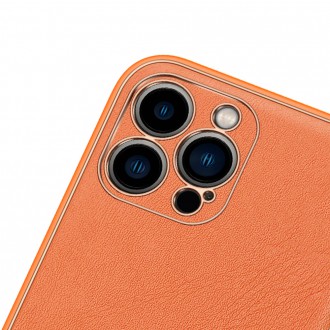 Dux Ducis Yolo elegant case made of soft TPU and PU leather for iPhone 13 Pro orange