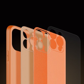 Dux Ducis Yolo elegant case made of soft TPU and PU leather for iPhone 13 Pro orange