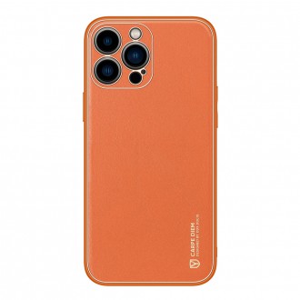 Dux Ducis Yolo elegant case made of soft TPU and PU leather for iPhone 13 Pro orange