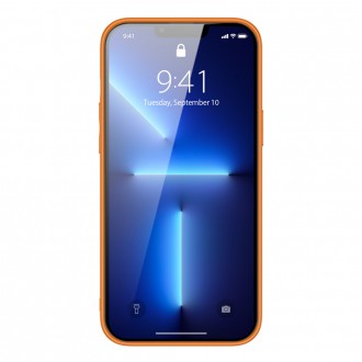 Dux Ducis Yolo elegant case made of soft TPU and PU leather for iPhone 13 Pro orange
