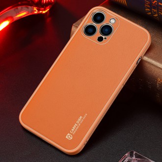 Dux Ducis Yolo elegant case made of soft TPU and PU leather for iPhone 13 Pro orange