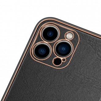 Dux Ducis Yolo elegant case made of soft TPU and PU leather for iPhone 13 Pro Max black
