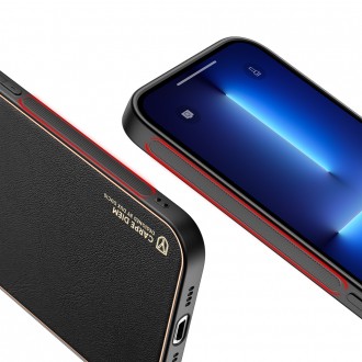 Dux Ducis Yolo elegant case made of soft TPU and PU leather for iPhone 13 Pro Max black