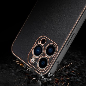 Dux Ducis Yolo elegant case made of soft TPU and PU leather for iPhone 13 Pro Max black