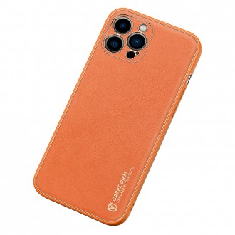 Dux Ducis Yolo elegant case made of soft TPU and PU leather for iPhone 13 Pro Max orange