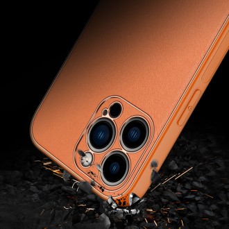 Dux Ducis Yolo elegant case made of soft TPU and PU leather for iPhone 13 Pro Max orange