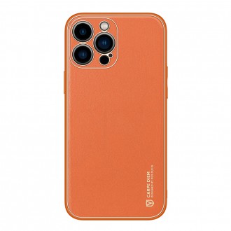 Dux Ducis Yolo elegant case made of soft TPU and PU leather for iPhone 13 Pro Max orange