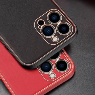 Dux Ducis Yolo elegant case made of soft TPU and PU leather for iPhone 13 Pro Max red