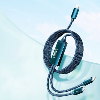 Remax Kerolla Series 2in1 fast cable USB Type C - USB Type C + Lightning PD QC AFC FCP 100W 1m blue (RC-093CCL)