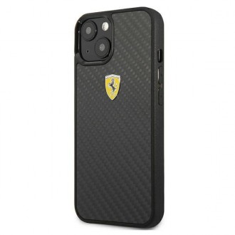 Ferrari FEHCP13SFCABK iPhone 13 mini 5,4&quot; černý/černý pevný obal On Track Real Carbon