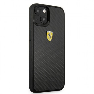 Ferrari FEHCP13SFCABK iPhone 13 mini 5,4&quot; černý/černý pevný obal On Track Real Carbon