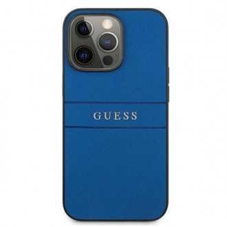 Guess GUHCP13LPSASBBL iPhone 13 Pro / 13 6,1&quot; modrý/modrý Saffiano Strap