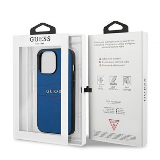 Guess GUHCP13LPSASBBL iPhone 13 Pro / 13 6,1&quot; modrý/modrý Saffiano Strap