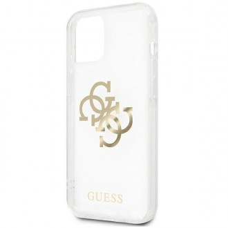 Guess GUHCP13SKS4GGO iPhone 13 mini 5,4&quot; průhledný pevný obal 4G Gold Charms Collection