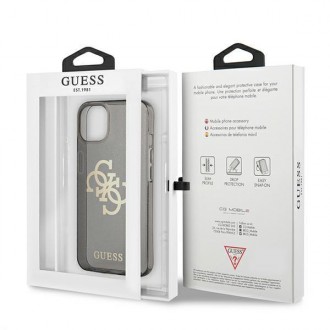 Guess GUHCP13SPCUGL4GBK iPhone 13 mini 5,4&quot; černé/černé pevné pouzdro Glitter 4G Big Logo