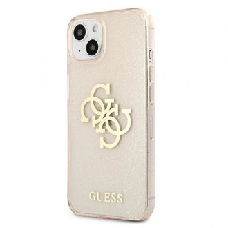 Guess GUHCP13SPCUGL4GGO iPhone 13 mini 5,4&quot; zlatý/zlatý pevný obal Glitter 4G Big Logo