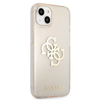 Guess GUHCP13SPCUGL4GGO iPhone 13 mini 5,4&quot; zlatý/zlatý pevný obal Glitter 4G Big Logo