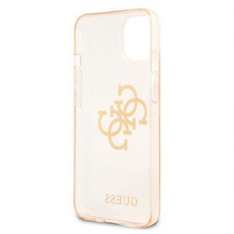 Guess GUHCP13SPCUGL4GGO iPhone 13 mini 5,4&quot; zlatý/zlatý pevný obal Glitter 4G Big Logo