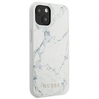 Guess GUHCP13SPCUMAWH iPhone 13 mini 5,4&quot; bílý/bílý pevný obal Marble