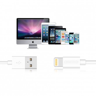 Choetech certified USB-A cable - Lightning MFI 1.8m white (IP0027)