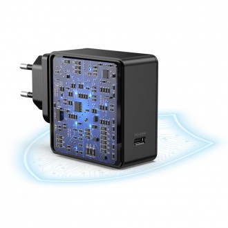 Choetech fast USB Type C wall charger PD 60W 3A black (Q4004-EU)