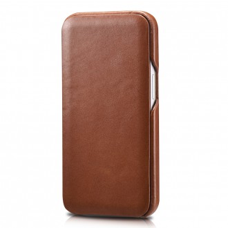 iCarer Curved Edge Vintage Folio Leather Case iPhone 13 Brown (RIX1302-BN)