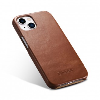 iCarer Curved Edge Vintage Folio Leather Case iPhone 13 Brown (RIX1302-BN)