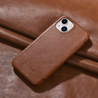 iCarer Curved Edge Vintage Folio Leather Case iPhone 13 Brown (RIX1302-BN)