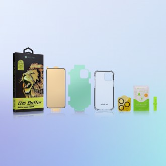 Bestsuit 6in1 set for iPhone 12 pro max case / flexi tempered glass / back film / camera glass / cloths / applicator (D30 Buffer)