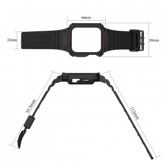 Protect Strap Band Band with Case for Apple Watch 7 / SE (45/44 / 42mm) Case Armored Watch Cover Green