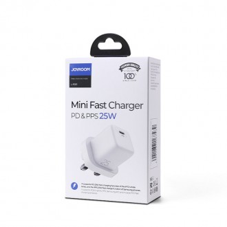 Joyroom Fast USB Type C Wall Charger 25W 3A UK Plug White (L-P251)