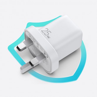 Joyroom Fast USB Type C Wall Charger 25W 3A UK Plug White (L-P251)