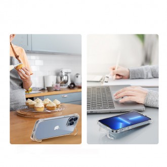 Joyroom Defender magnetic case for iPhone 13 rugged housing with hooks kickstand transparent (MagSafe compatible)