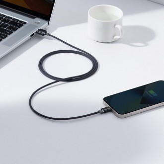 Baseus Crystal Shine Series kabel USB kabel pro rychlé nabíjení a přenos dat USB typu A - Lightning 2,4A 1,2 m černý (CAJY000001)