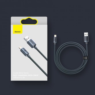 [RETURNED ITEM]  Baseus Crystal Shine Series kabel USB kabel pro rychlé nabíjení a přenos dat USB Typ A - Lightning 2.4A 1.2m fialový (CAJY000005)