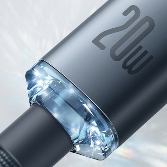 Baseus Crystal Shine Series kabel USB kabel pro rychlé nabíjení a přenos dat USB typu C - Lightning 20W 1,2m fialový (CAJY000205)
