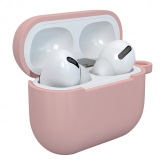 Pouzdro pro AirPods 3 silikonové měkké pouzdro na sluchátka + přívěsek na klíčenku s humří sponou růžové (pouzdro D)